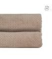 COLCHA BEIGE TERCIOPELO/MICROFIBRA 180 X 260 CM