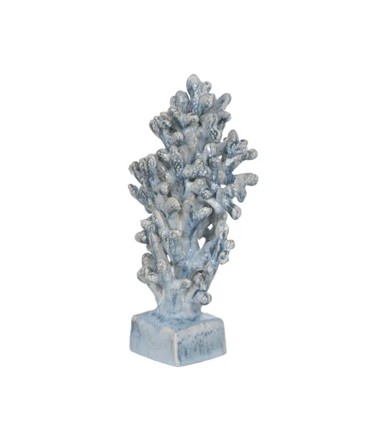 FIGURA CORAL AZUL CERÁMICA DECORACIÓN 16,50 X 16,50 X 32 CM