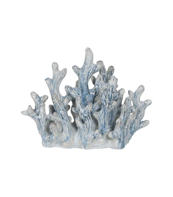 FIGURA CORAL AZUL CERÁMICA DECORACIÓN 43 X 21 X 30,50 CM