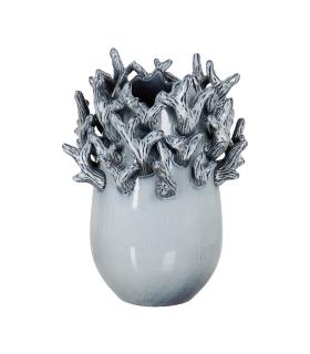 JARRÓN AZUL CERÁMICA DECORACIÓN 26,50 X 26 X 37 CM