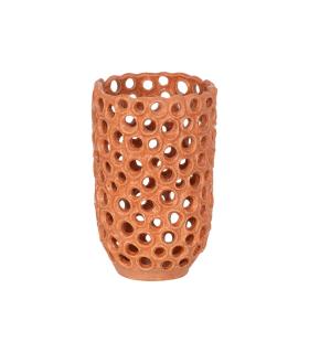 JARRÓN NARANJA CERÁMICA DECORACIÓN 20 X 20 X 32 CM
