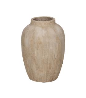 JARRÓN BEIGE CERÁMICA DECORACIÓN 42,50 X 42,50 X 58 CM