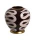 JARRÓN BLANCO-MARRÓN PORCELANA 20 X 20 X 21 CM