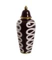 White-brown porcelain jar 19 x 19 x 48 cm