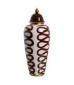 White-brown porcelain decorative jar 25 x 25 x 63 cm