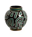 TIBOR NEGRO-VERDE PORCELANA DECORACIÓN 26 X 26 X 26 CM