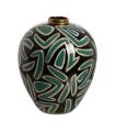 JARRÓN NEGRO-VERDE PORCELANA DECORACIÓN 28 X 28 X 34 CM