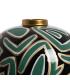 JARRÓN NEGRO-VERDE PORCELANA DECORACIÓN 28 X 28 X 34 CM