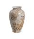 JARRÓN BLANCO-MARRÓN PORCELANA 19 X 19 X 33 CM