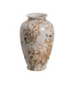 JARRÓN BLANCO-MARRÓN PORCELANA 19 X 19 X 33 CM