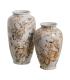 JARRÓN BLANCO-MARRÓN PORCELANA 19 X 19 X 33 CM