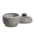 CAJA BLANCO-MARRÓN PORCELANA DECORACIÓN 15 X 15 X 13 CM