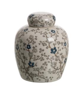 TIBOR BLANCO-GRIS PORCELANA DECORACIÓN 21 X 21 X 24 CM