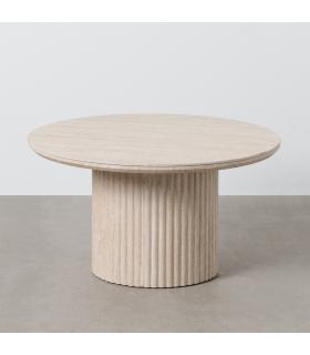 MESA CENTRO BEIGE PIEDRA MDF DECORACIÓN 70 X 70 X 38,50 CM