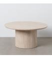 MESA CENTRO BEIGE PIEDRA MDF DECORACIÓN 90 X 90 X 45 CM