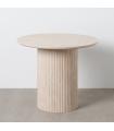 MESA COMEDOR BEIGE PIEDRA MDF DECORACIÓN 90 X 90 X 76 CM