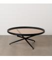 MESA CENTRO NEGRO MADERA-METAL 100 X 100 X 40 CM