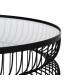 S/2 MESA CENTRO NEGRO METAL-CRISTAL 65 X 65 X 40 CM