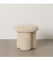 Beige Fabric Pouf 41 x 41 x 43 cm