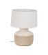 LÁMPARA MESA BEIGE CERÁMICA ILUMINACIÓN 43 X 43 X 56 CM