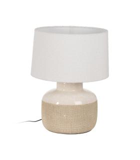 LÁMPARA MESA BEIGE CERÁMICA ILUMINACIÓN 43 X 43 X 56 CM
