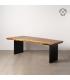 MESA COMEDOR NATURAL MADERA-HIERRO SALÓN 200 X 80 X 80 CM