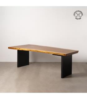 MESA COMEDOR NATURAL MADERA-HIERRO SALÓN 200 X 80 X 80 CM
