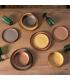 PLATO POSTRE MARRÓN STONEWARE COCINA 20,50 X 20,50 X 2,50 CM