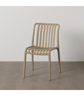 SILLA BEIGE POLIPROPILENO EXTERIOR 50 X 58 X 80 CM