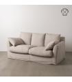 SOFÁ BEIGE TEJIDO SALÓN 200 X 102 X 100 CM