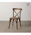 Brown Elm Wood Cross-Back Chair 50 x 56 x 87 cm