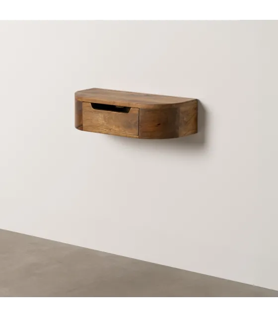 MESITA FLOTANTE MIEL MADERA DE MANGO 50 X 20 X 13 CM