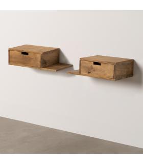 S/2 MESITAS FLOTANTE MIEL 55 X 25 X 15 CM