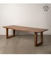 Brown acacia wood dining table 280 x 100 x 77 cm