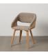 SILLA BEIGE-MARRÓN TEJIDO-MADERA 51 X 55 X 75 CM