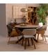 SILLA BEIGE-MARRÓN TEJIDO-MADERA 51 X 55 X 75 CM