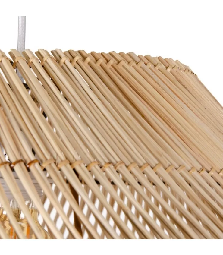 Lâmpada de teto natural iluminação de bambu 60 x 60 x 47 cm