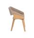 SILLA BEIGE-MARRÓN TEJIDO-MADERA 51 X 55 X 75 CM