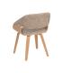 SILLA BEIGE-MARRÓN TEJIDO-MADERA 51 X 55 X 75 CM