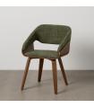 Green-brown fabric-wood chair 51 x 55 x 75 cm