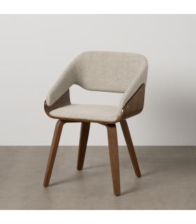 SILLA GRIS-MARRÓN TEJIDO-MADERA CONTRACT 51 X 55 X 75 CM