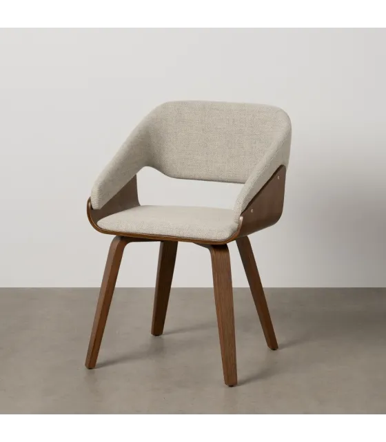 SILLA GRIS-MARRÓN TEJIDO-MADERA CONTRACT 51 X 55 X 75 CM