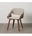 Grey-brown fabric-wood contract chair 51 x 55 x 75 cm