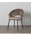 Taupe fabric-metal contract chair 58 x 60 x 80.5 cm