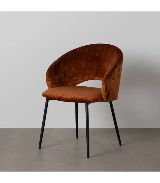 SILLA MARRÓN TEJIDO-METAL CONTRACT 58 X 60 X 80,50 CM