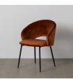 Brown fabric-metal contract chair 58 x 60 x 80.5 cm