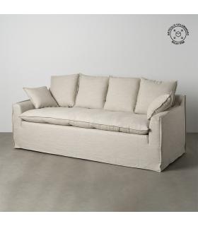 SOFÁ 4 PLAZAS NATURAL TEJIDO SALÓN 220 X 100 X 91 CM