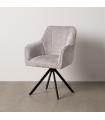 Light grey fabric-metal armchair chair 58 x 58 x 83 cm