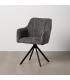 SILLA BRAZOS GRIS OSCURO TEJIDO-METAL 58 X 58 X 83 CM