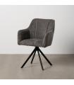 Dark grey fabric-metal armchair chair 58 x 58 x 83 cm